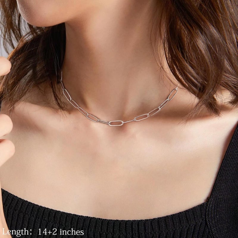 Yoosteel Valentines Gifts for Women Her - Gold Layered Initial Necklaces for Women 14K Gold Plated Dainty Layering Paperclip Link Chain Necklace Coin Initial Necklace Birthday Gifts for Teen Girls - Image 2